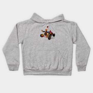 Texas Cowgirl Riding a Hot Rod Kids Hoodie